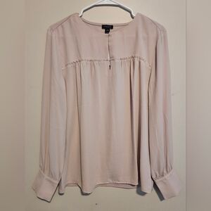NWT Ann Taylor Factory Blush Pink Blouse Sheer Top Size Medium